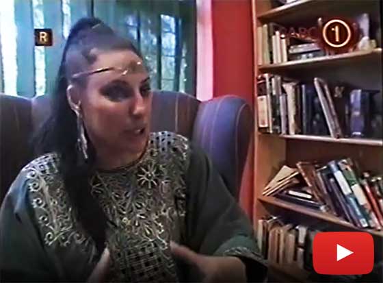Donna Darkwolf doing a TV interview