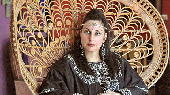 Donna Darkwolf giving a magazine interview