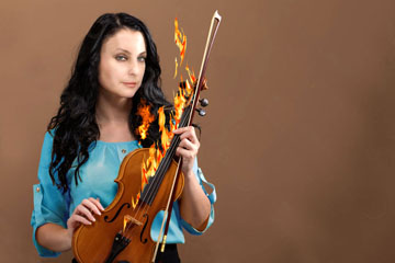 Donna Darkwolf with a Burning Violin