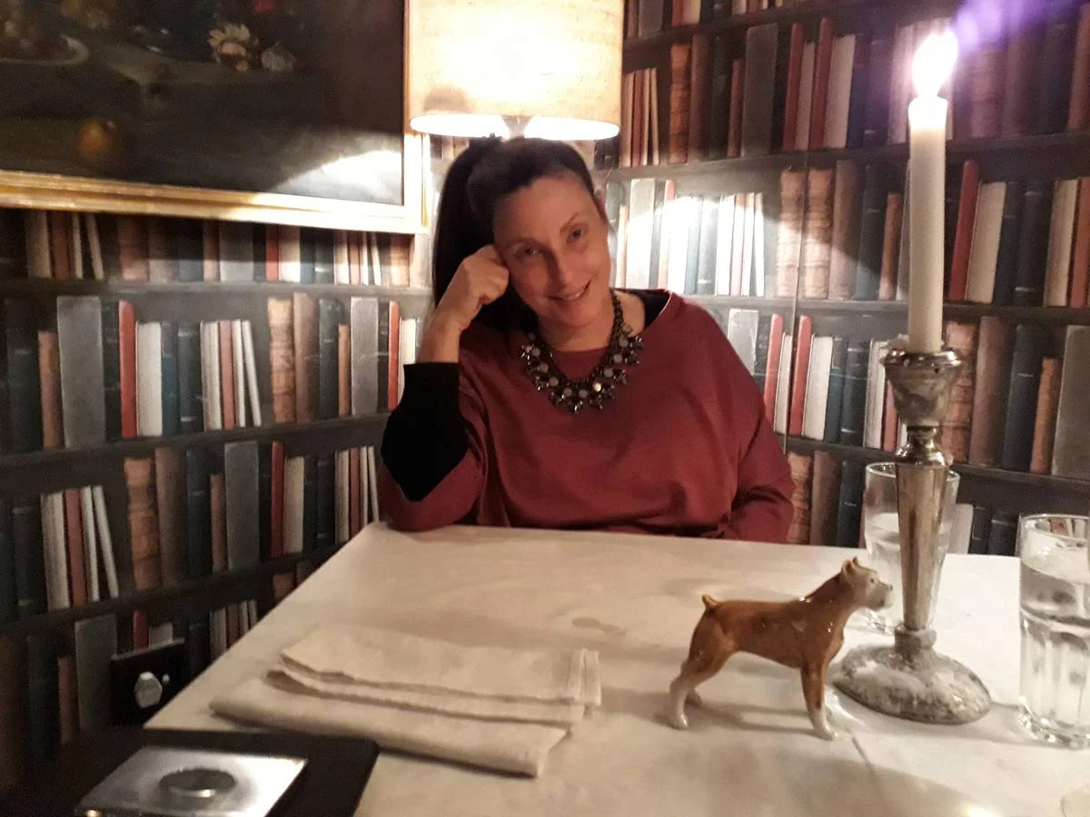 Donna dining at Duchess of Wisbeach. Sea Point.